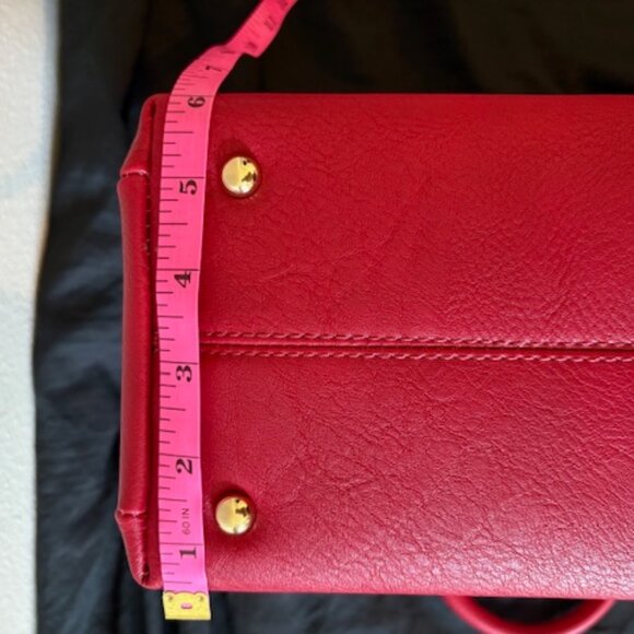 β¨ Dasein Red Vegan Leather Medium Top Handle Tote Bag - Never Used, Luxe & Chic! - Picture 7 of 7
